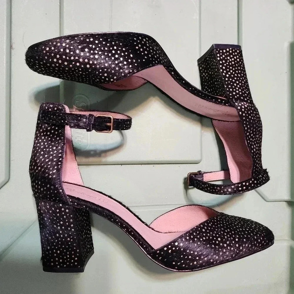 Madewell the Dove Sandal in Metallic Dot Calf Half Block High Heel Women's 10 - Picture 7 of 14